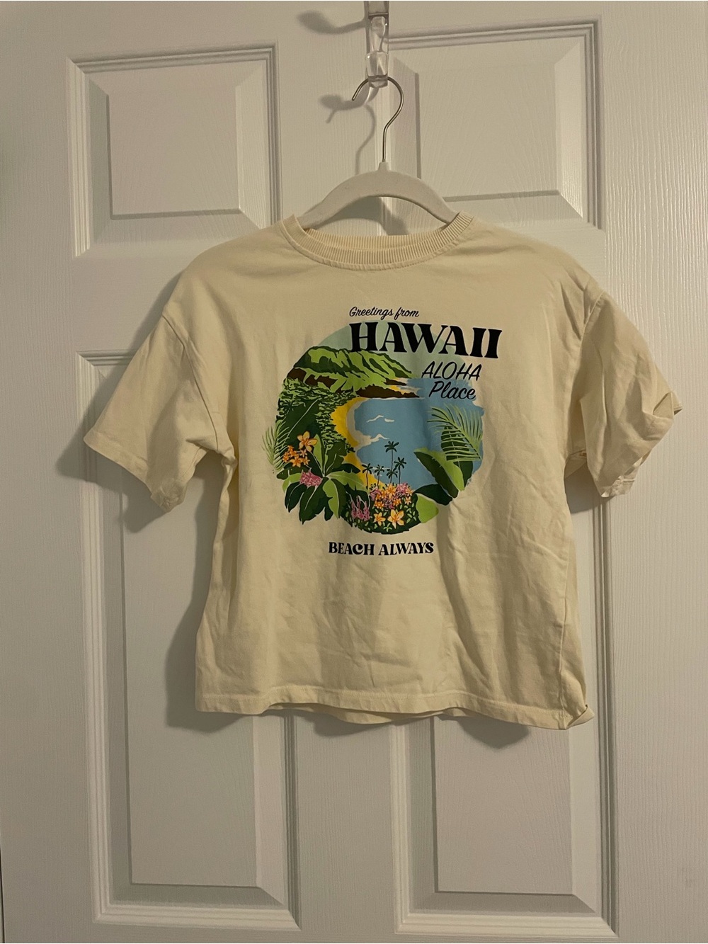 Zara Cream Hawaii Aloha Place Graphic Tee